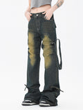 High Street Design With Adjustable Sides Cargo Jeans