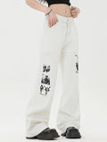 Printed American Straight Boyfriend Jeans