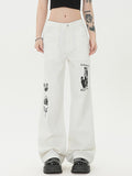 Printed American Straight Boyfriend Jeans