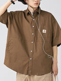 Japanese Workwear Loose Cotton Short Sleeve