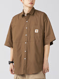 Japanese Workwear Loose Cotton Short Sleeve