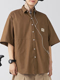 Japanese Workwear Loose Cotton Short Sleeve