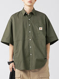 Japanese Workwear Loose Cotton Short Sleeve