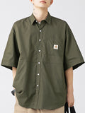 Japanese Workwear Loose Cotton Short Sleeve