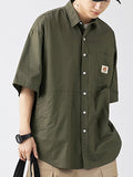 Japanese Workwear Loose Cotton Short Sleeve