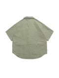 Olive Green Loose Japanese Retro Short Sleeve