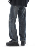 Trendy, lässige, lockere Jeans mit weitem Bein