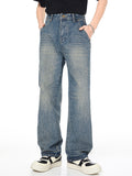 Fashionable Wide-Leg Floor-Length Mopping Loose Jeans