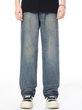 Fashionable Wide-Leg Floor-Length Mopping Loose Jeans