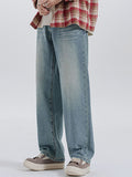 Washed Versatile Cat Whiskers Loose Jeans