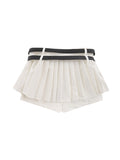 Low-Waisted Ultra-Short Anti-Exposure Double Belt Mini Skirts