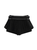 Low-Waisted Ultra-Short Anti-Exposure Double Belt Mini Skirts