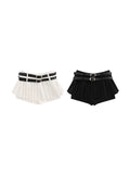 Low-Waisted Ultra-Short Anti-Exposure Double Belt Mini Skirts