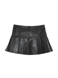 High-Waisted Slim Leather Niche Versatile A-Line Mini Skirts