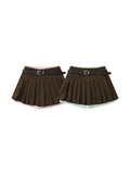 Striped Lining With Hottie Butterfly Embroidery Mini Skirts