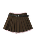 Striped Lining With Hottie Butterfly Embroidery Mini Skirts