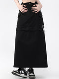 Casual Loose Slit Detachable High Waist For Slimming Maxi Skirts