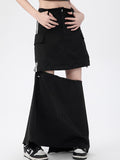 Casual Loose Slit Detachable High Waist For Slimming Maxi Skirts