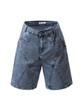 Topstitched American Vintage Wash Denim Shorts