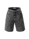 Topstitched American Vintage Wash Denim Shorts