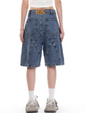 Topstitched American Vintage Wash Denim Shorts