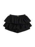 Retro Style Star Metal Pin Puff Mini Skirts