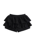 Retro Style Star Metal Pin Puff Mini Skirts