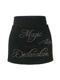 American Retro Casual Hot Diamond Mini Skirts