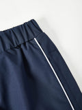 Piping Detail Wide Leg Track Pants