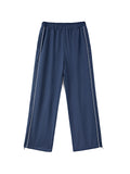 Piping Detail Wide Leg Track Pants