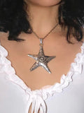 Large Futuristic Star Charm Necklace