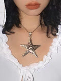 Large Futuristic Star Charm Necklace