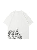 Street Character Graffiti Print Oversized Short Sleeve Tee