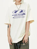 Letter Print Oversized Short Sleeve Tee