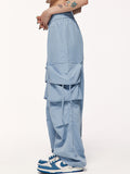 Solid Color Pocket Cargo Pants