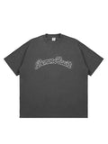 Übergroßes kurzärmliges T-Shirt mit Buchstaben-Print für Herren