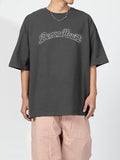 Men's Letter Print Oversized Short Sleeve Tee