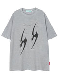 T-shirt surdimensionné à manches courtes et imprimé Lightning pour hommes