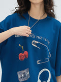 Fruit Print Oversized Short Sleeve Tee