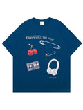 T-shirt surdimensionné à manches courtes et imprimé fruits