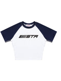 Raglan Sleeve Letter Short Sleeve Tee