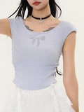 One Shoulder Butterfly Short Sleeve Tee