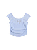 One-Shoulder Butterfly Kurzarm-T-Shirt