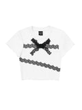 Bow Lace Short Sleeve Tee