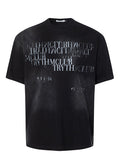 Übergroßes kurzärmliges T-Shirt mit Distressed-Buchstaben-Print