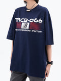 Contrast Letter Print Oversized Short Sleeve Tee