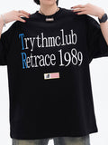 Übergroßes kurzärmliges T-Shirt mit Buchstaben-Print