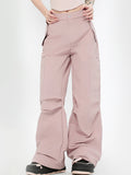 Pantalon cargo à poche de couleur unie