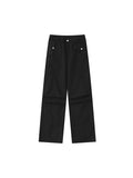 Pantalon cargo à poche de couleur unie