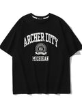 Men's Retro Print Oversized Short Sleeve Tee